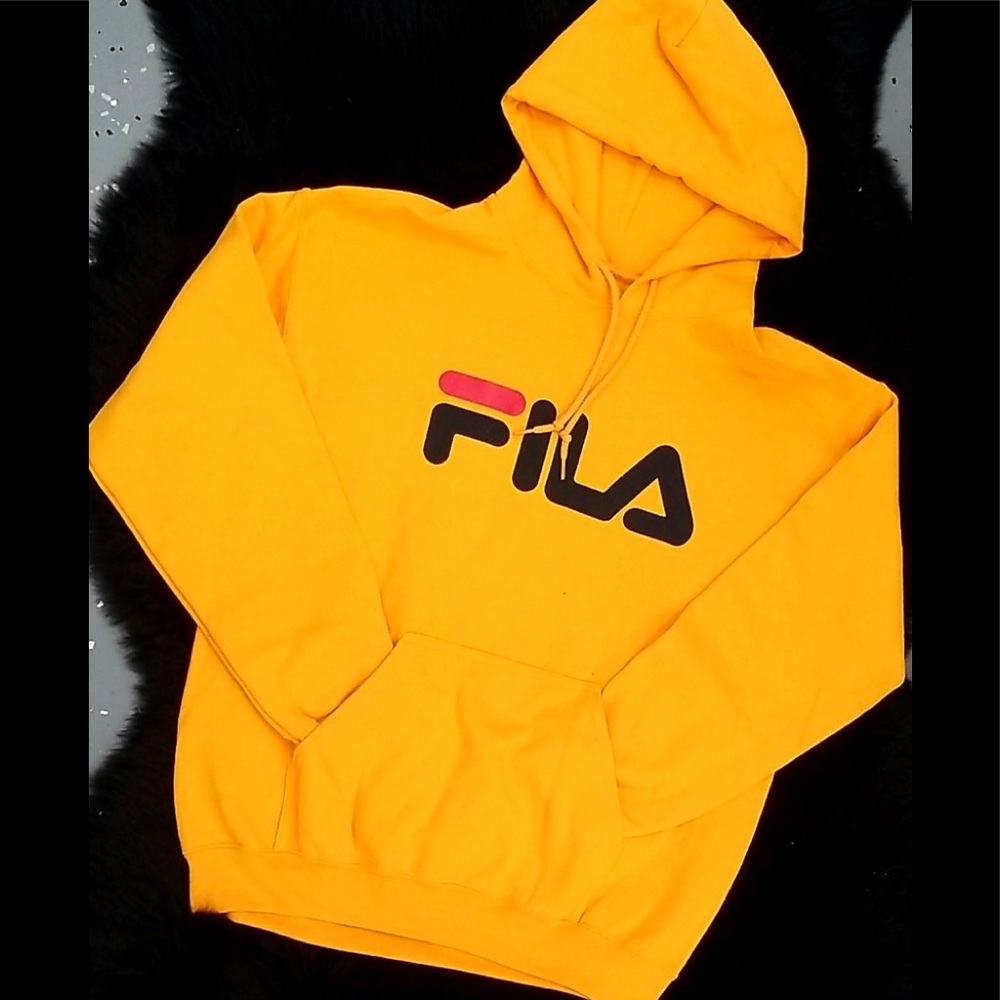 Classic fila logo fleece hoodie